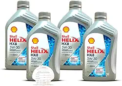 Kit 4 Litros Oleo Shell Helix Hx8 5W-30 API SP Sintetico