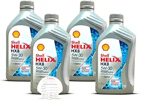 Kit 4 Litros Oleo Shell Helix Hx8 5W-30 API SP Sintetico