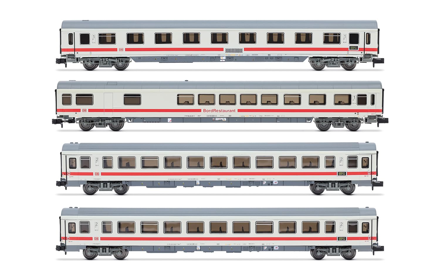 Arnold HN4504 DB AG, zestaw 4 wagonów IC Wawel Hamburg, Berlin, Kraków, Avmz + ARmz218, 2x Bpmz, malowanie ICE, ep. VI, wagony kolejowe