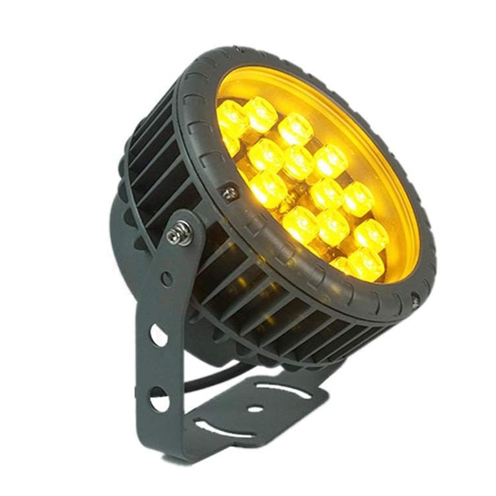 THEGA Reflector LED - Foco LED Exteriores - Luces Paisaje Giratorias Redondas, Luces Paisaje Suelo, Luz Árbol Jardín IP65 Impermeable AC85-265V, para Patio, Camino, Césped(Yellow,36W(AC85-265V))