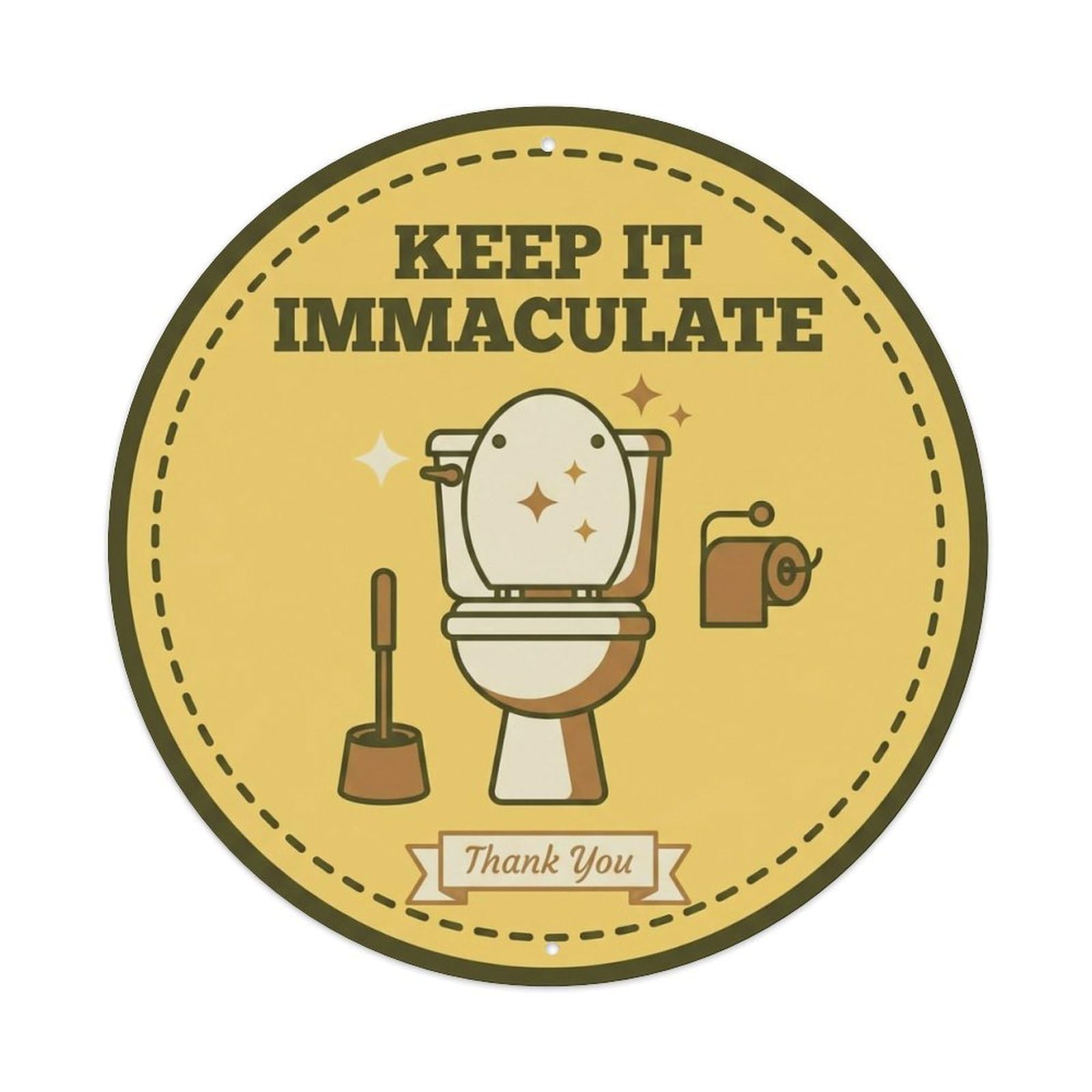 Toilet Clean Bathroom Reminder Keep It Immaculate Metal Tin Sign