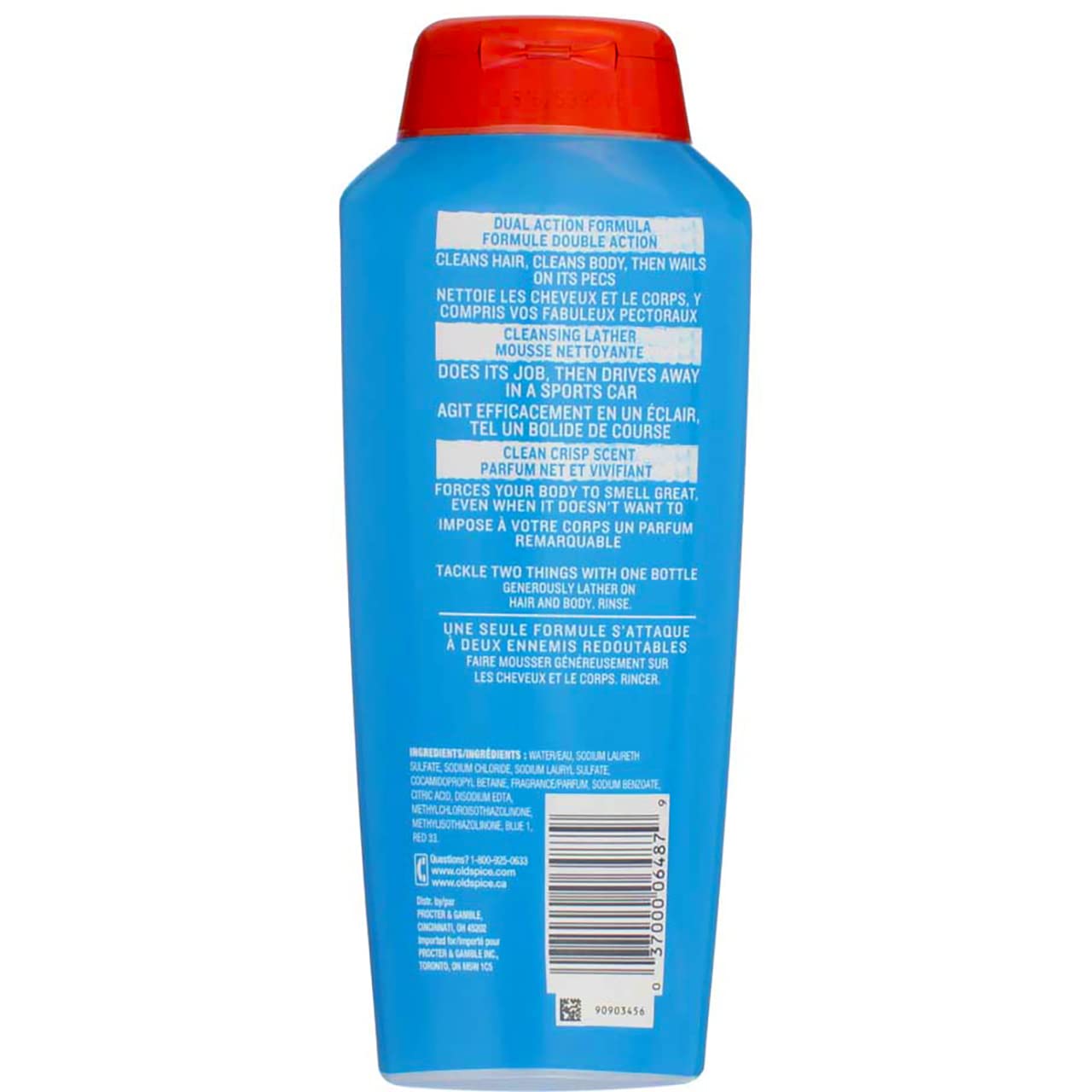 Old Spice High Endurance Hair & Body Wash, Clean Crisp Scent, 18 oz, Pack of 3