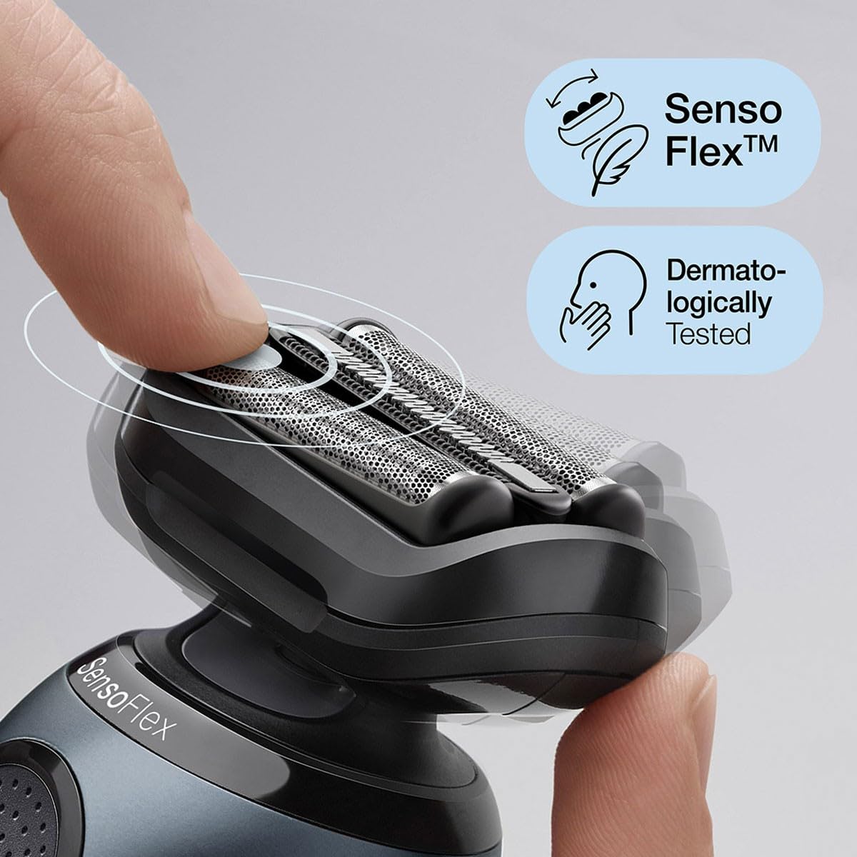 Braun Series 6 golarka elektryczna z nasadką EasyClick, SensoFlex, elektryczna golarka, trymer precyzyjny, na mokro i na sucho, prezent dla mężczyzny, wyprodukowano w Niemczech, 61-N1200s, szara