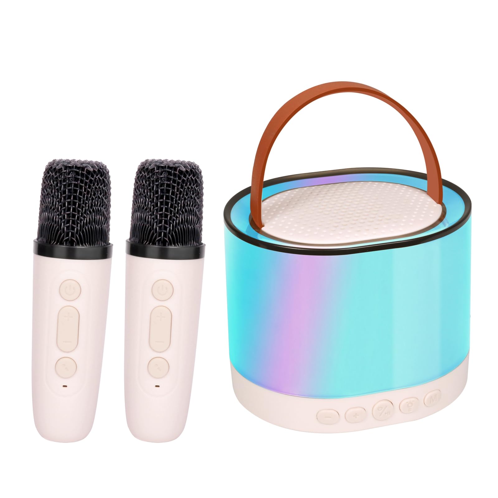 Mini Karaoke Machine for Kids Adults, Portable Bluetooth Karaoke Speaker with 2 Wireless Microphone and Lights, Best Gifts for Girls Boys Ages 4, 5, 6, 7, 8, 9, 10, 12+ Family Home Party