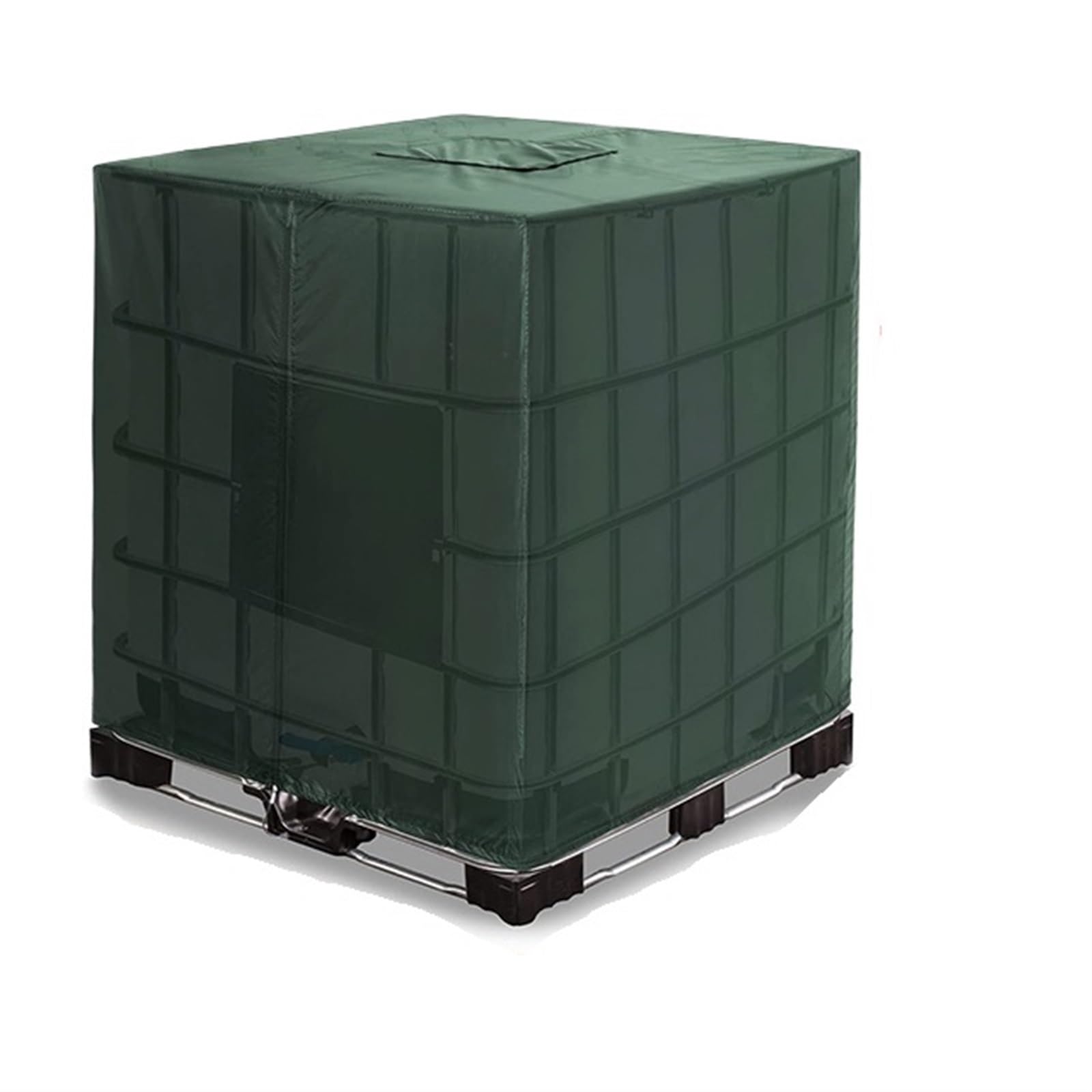 Funda deposito IBC Tanque de Agua 330 galones Cubierta de Bolsa Cremallera 420D Material de protección Solar Pesado 1000L Cubierta de protección de jardín al Aire Libre(Green)