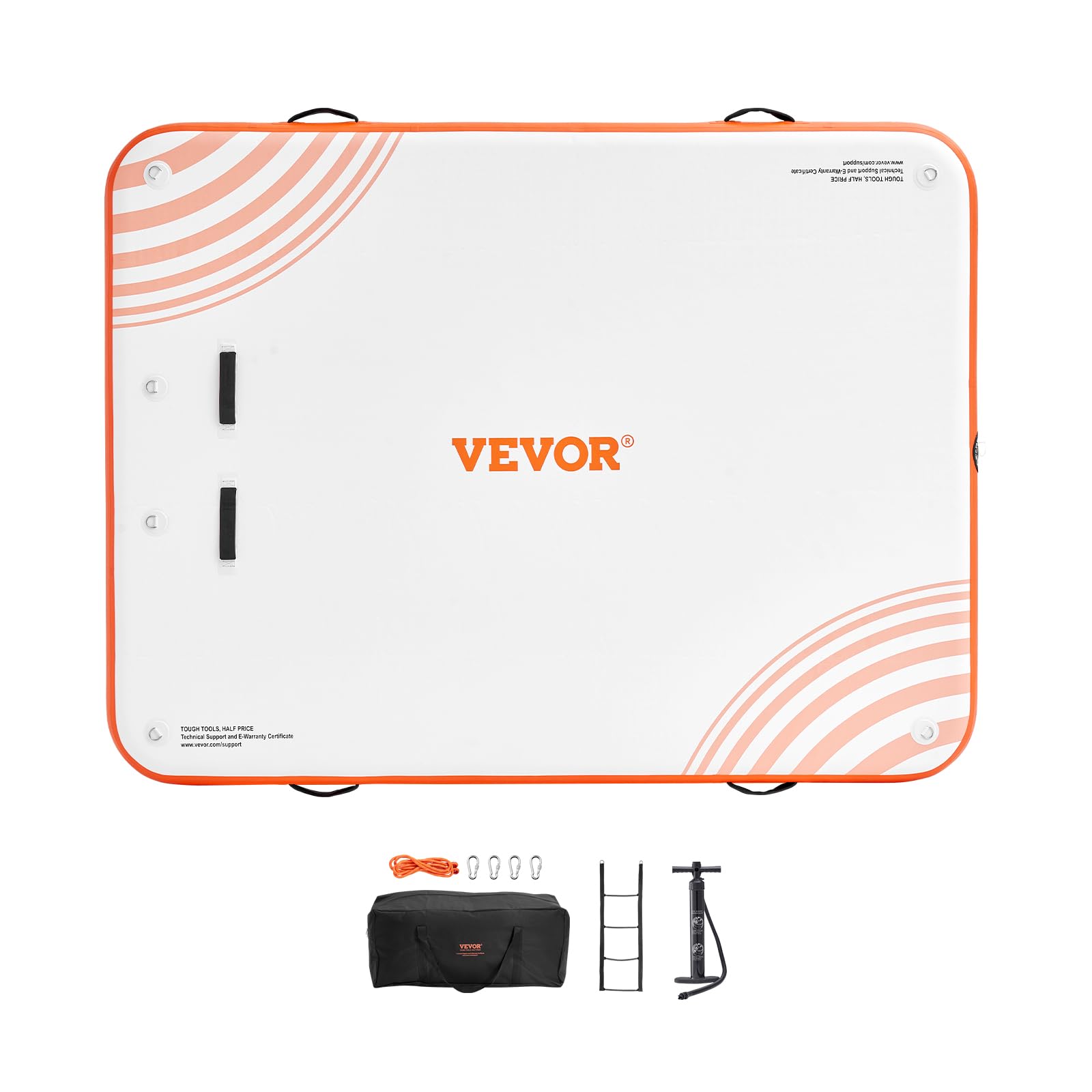 VEVOR Muelle Flotante Inflable, Plataforma de Muelle Inflable, tapete Flotante de Agua Antideslizante con Escalera Desmontable y Bolsa de Transporte portátil, Plataforma Flotante para Isla para