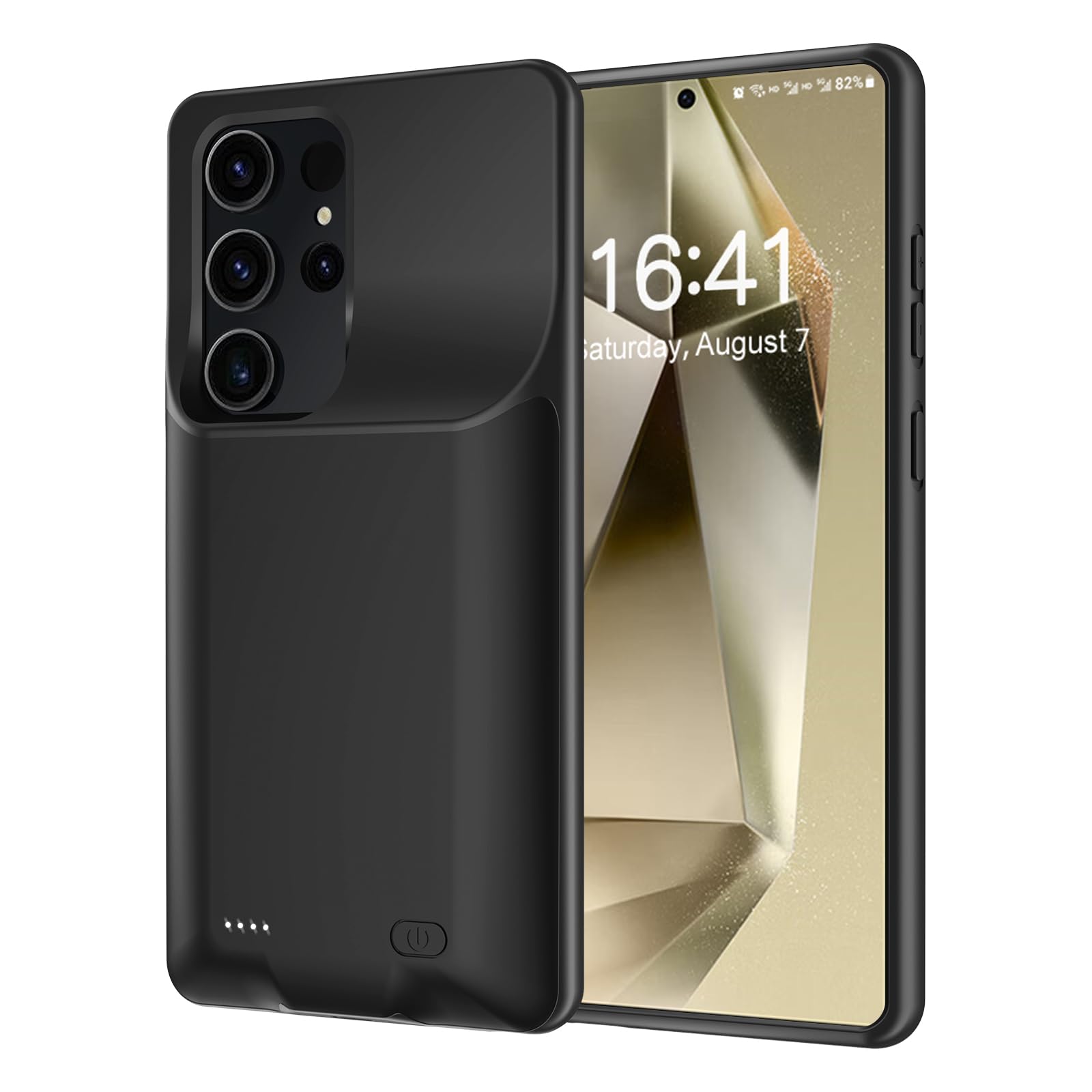 Etui na baterie 10000mAh do Samsung Galaxy S24 Ultra ładowalna obudowa ładująca, przenośna obudowa baterii do Samsung Galaxy S24 Ultra 5G czarna obudowa zasilania