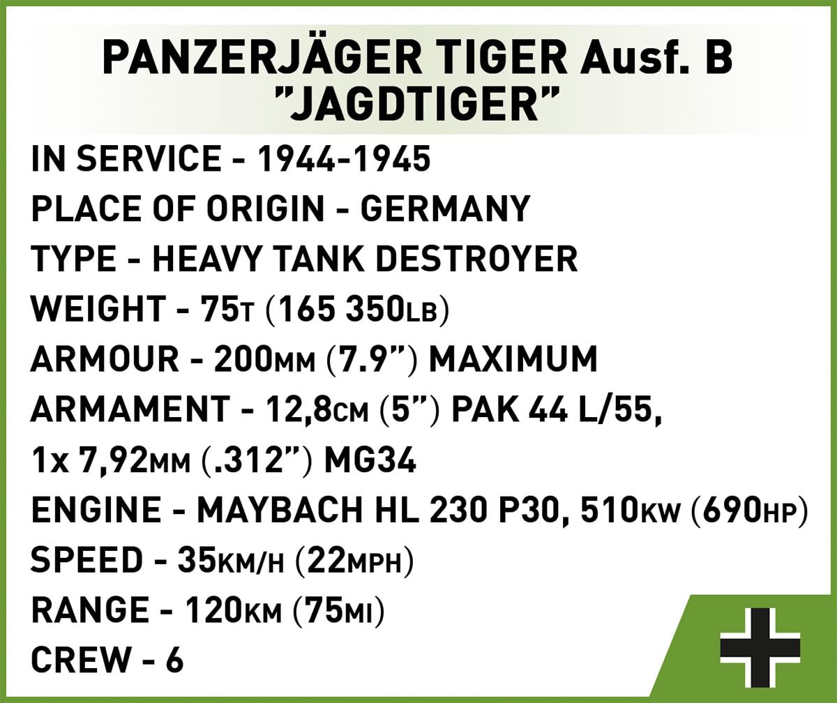 COBI Panzerjäger Tiger AUSF. B Jagdtiger, 22 cm, grün