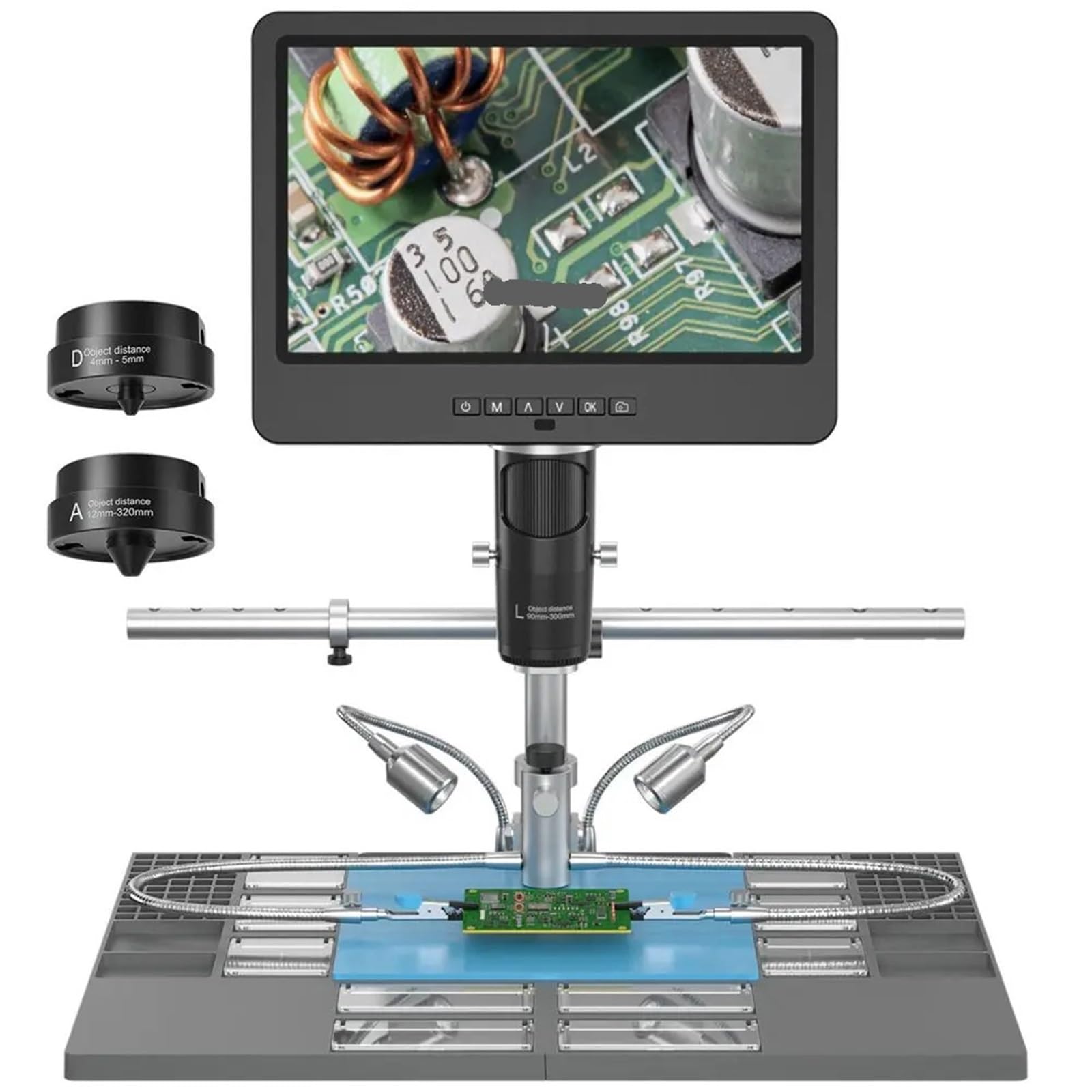 microscopio, Microscopio Digital HDMI AD246SM- 2000X UHD 2160P for Soldadura PCB SMD y Herramientas de reparación de teléfonos para Adultos(AD249SM-Plus(10inch))