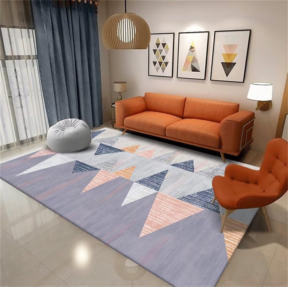 Tapis de salon gris 180x230 cm au motif géométrique moderne