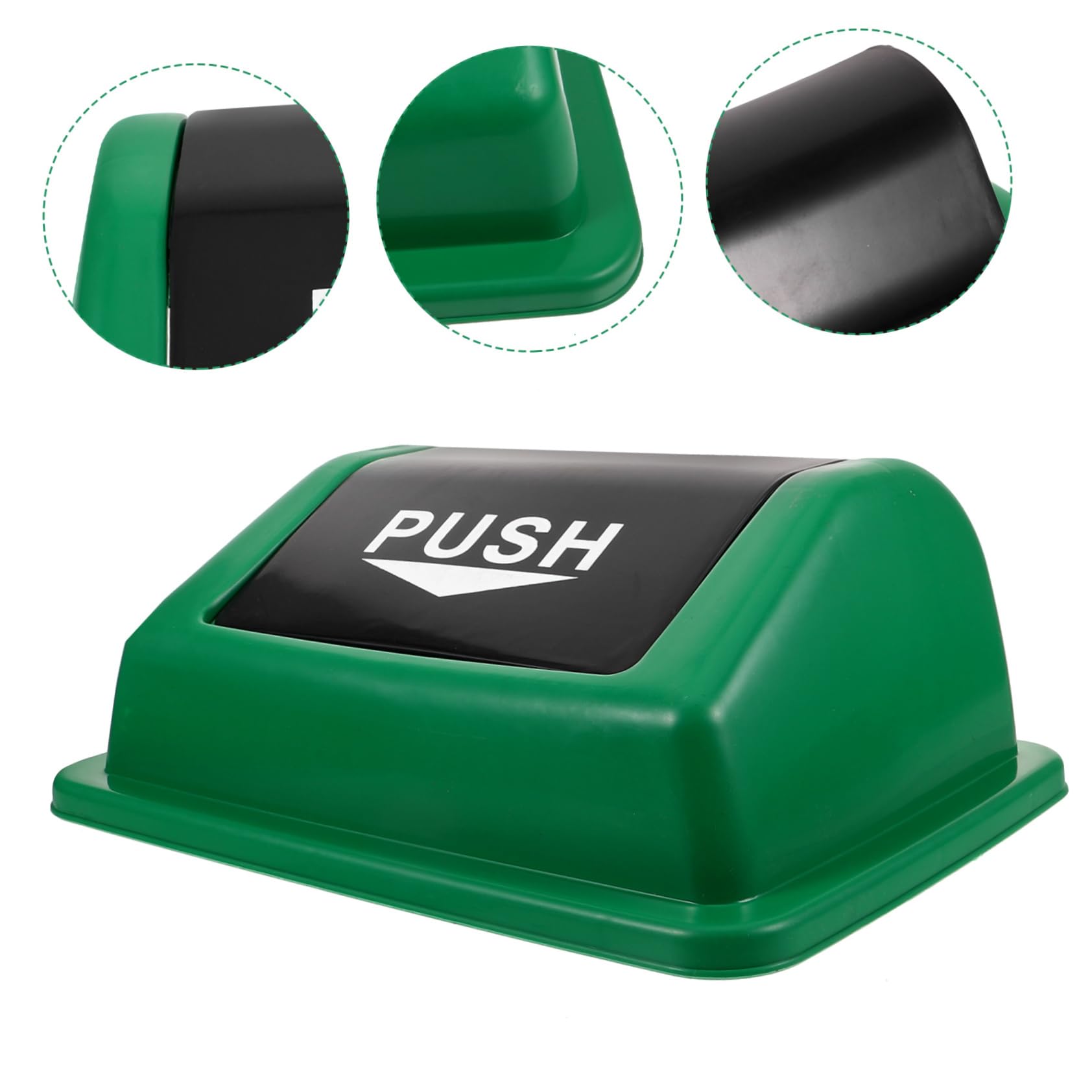 DECHOUS Plastic Trash Can Lid with Flip Design Outdoor Waste Bin Cover for Sanitation Parks Offices and Public Spaces Lightweight and Easy to Move