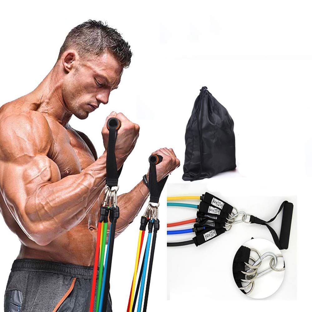 Bande di Resistenza, 5 Bande Elastiche con Differenti Resistenze, Set Elastici Fitness Pull Up Bande Resistenza per Esercizi Fitness Palestra Yoga Pilates, Fisioterapia