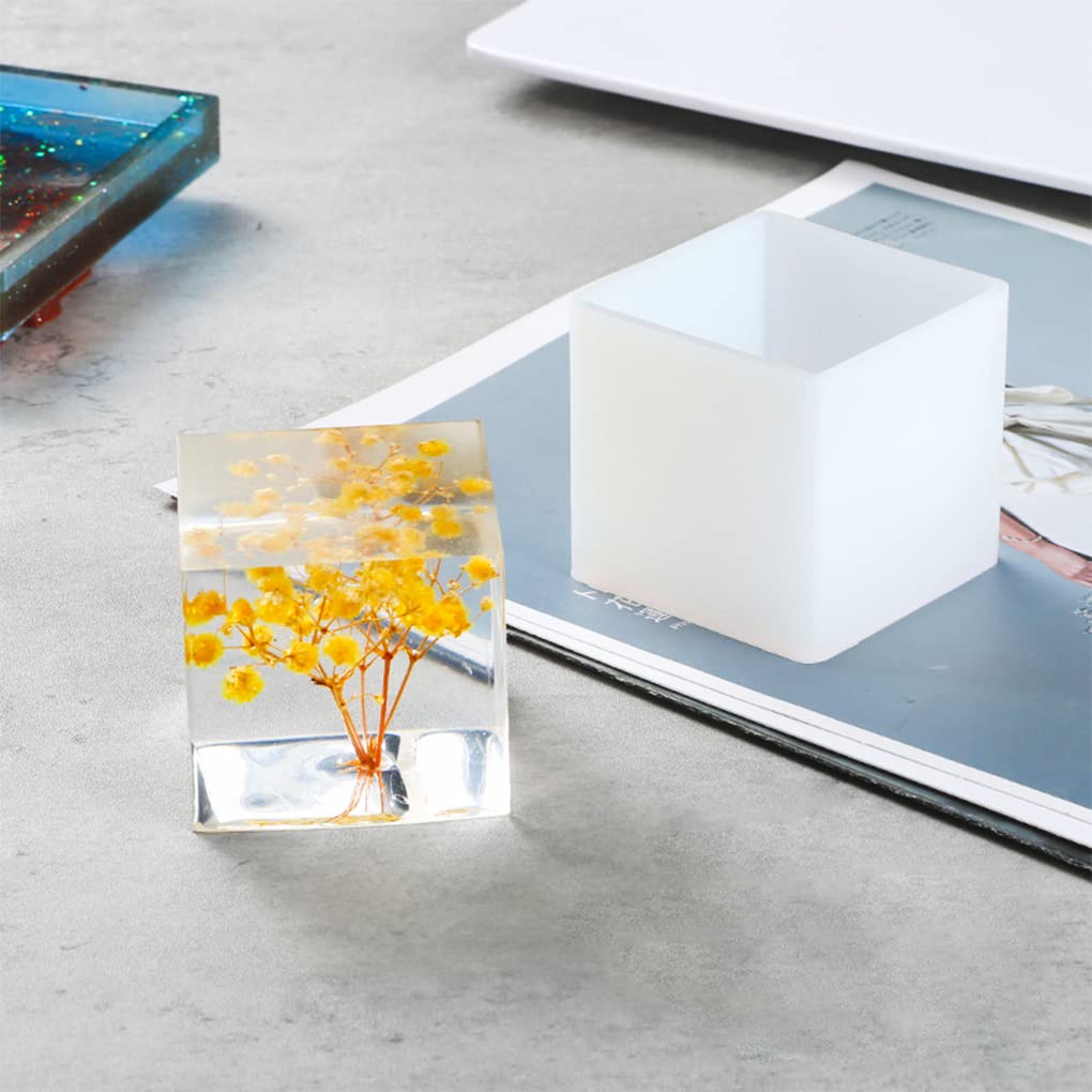 FineInno 5 PCS Geometric Cube Resin Mould Deep Silicone Mould 0.86"/1.3"/1.73"/2.13"/2.52" Square Epoxy Mould for DIY Craft Soap Candle Desktop Decoration (0.86"/1.3"/1.73"/2.13"/2.52") - Image 3