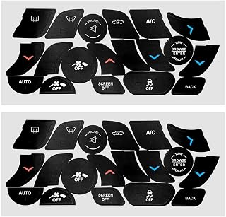 2PCS AC Dash Button Stickers for Chrysler 200/300, Car Repair Sticker for Fixing Faded AC Control Buttons, HVAC Control & Radio Decals Stickers Car Interior Accessories (Black