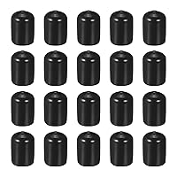 Vista 10 de DMiotech Paquete de 20 protectores de rosca de tornillo negros de 3/32 pulgadas de diámetro interior, tapas de goma para pernos de tornillo, tubería
