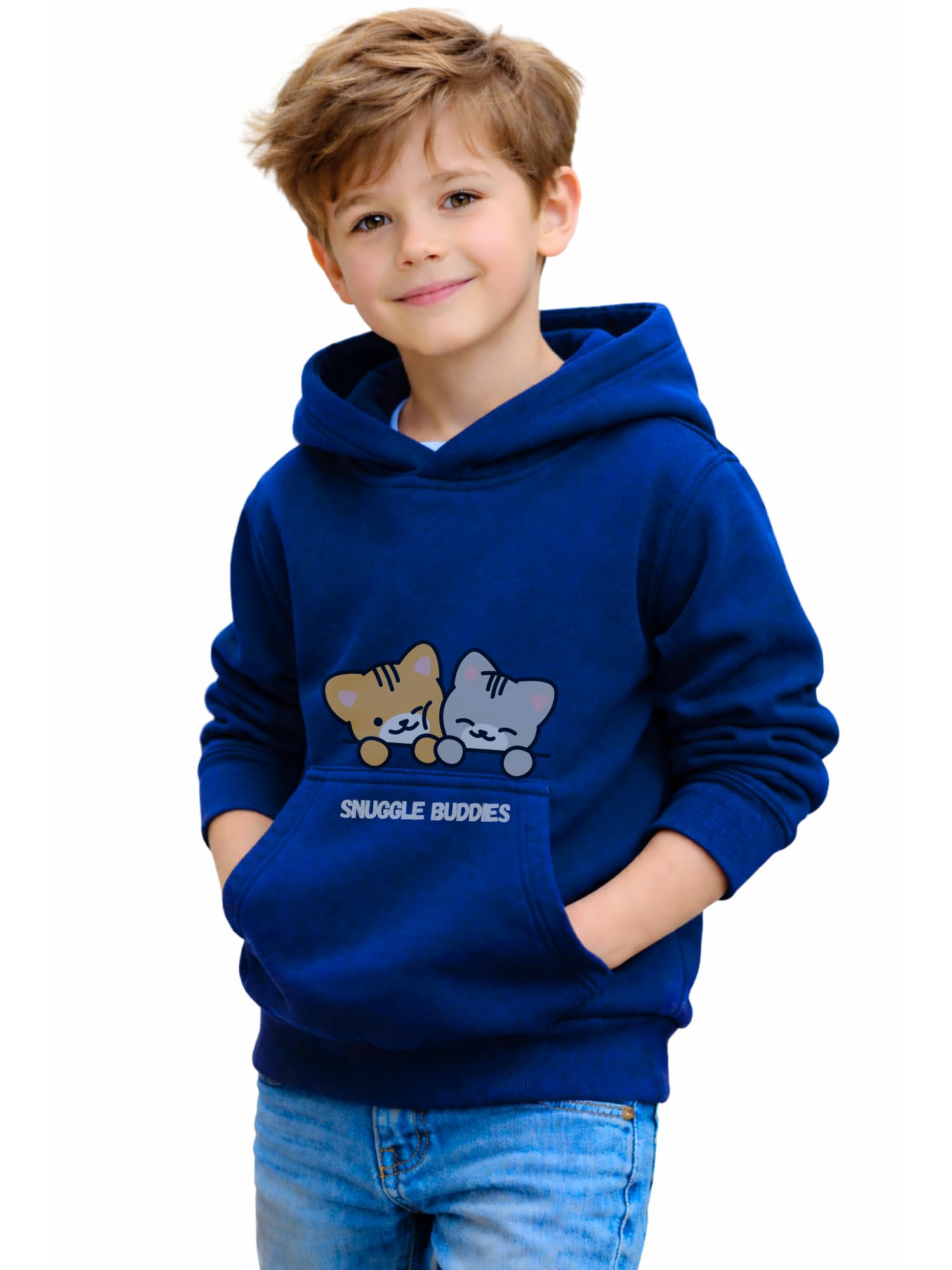 3Colors Kids Hooded Sweatshirt for Boys & Girls | Soft Cotton Blend Hoodie with Front Pocket | Cute Cartoon Print | Winter Wear-2CAT-image-33