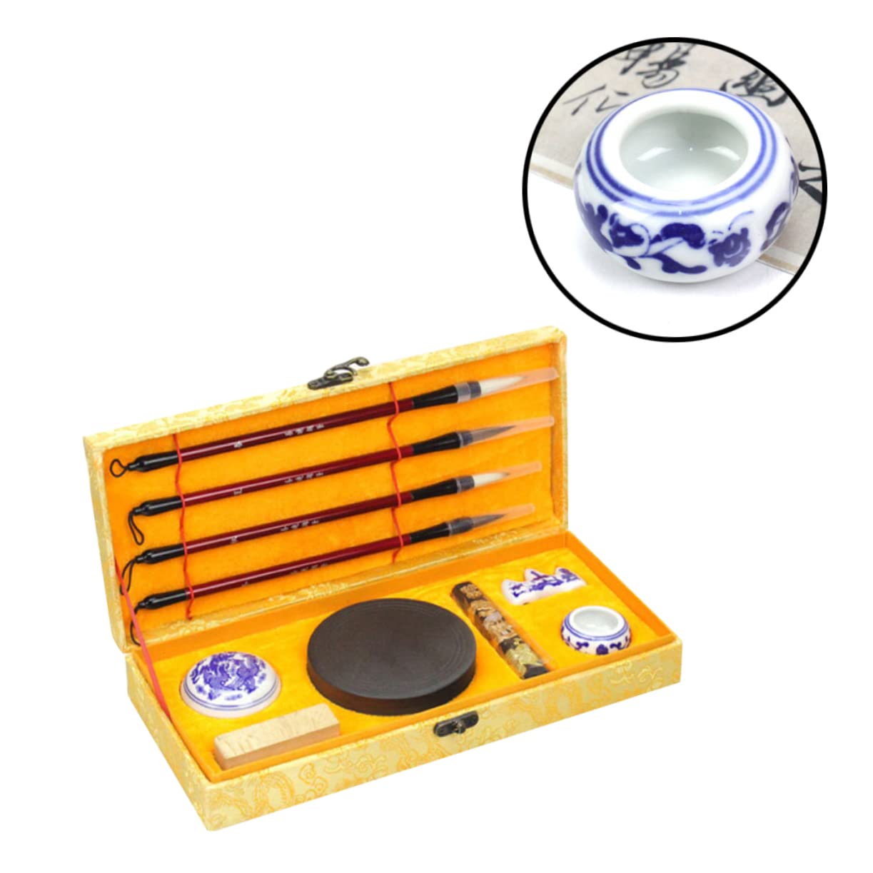 Anneome Kit Di Calligrafia Cinese Tradizionale Con Pennello Inchiostro Carta E Pietra Per Gli Appassionati Di Calligrafia