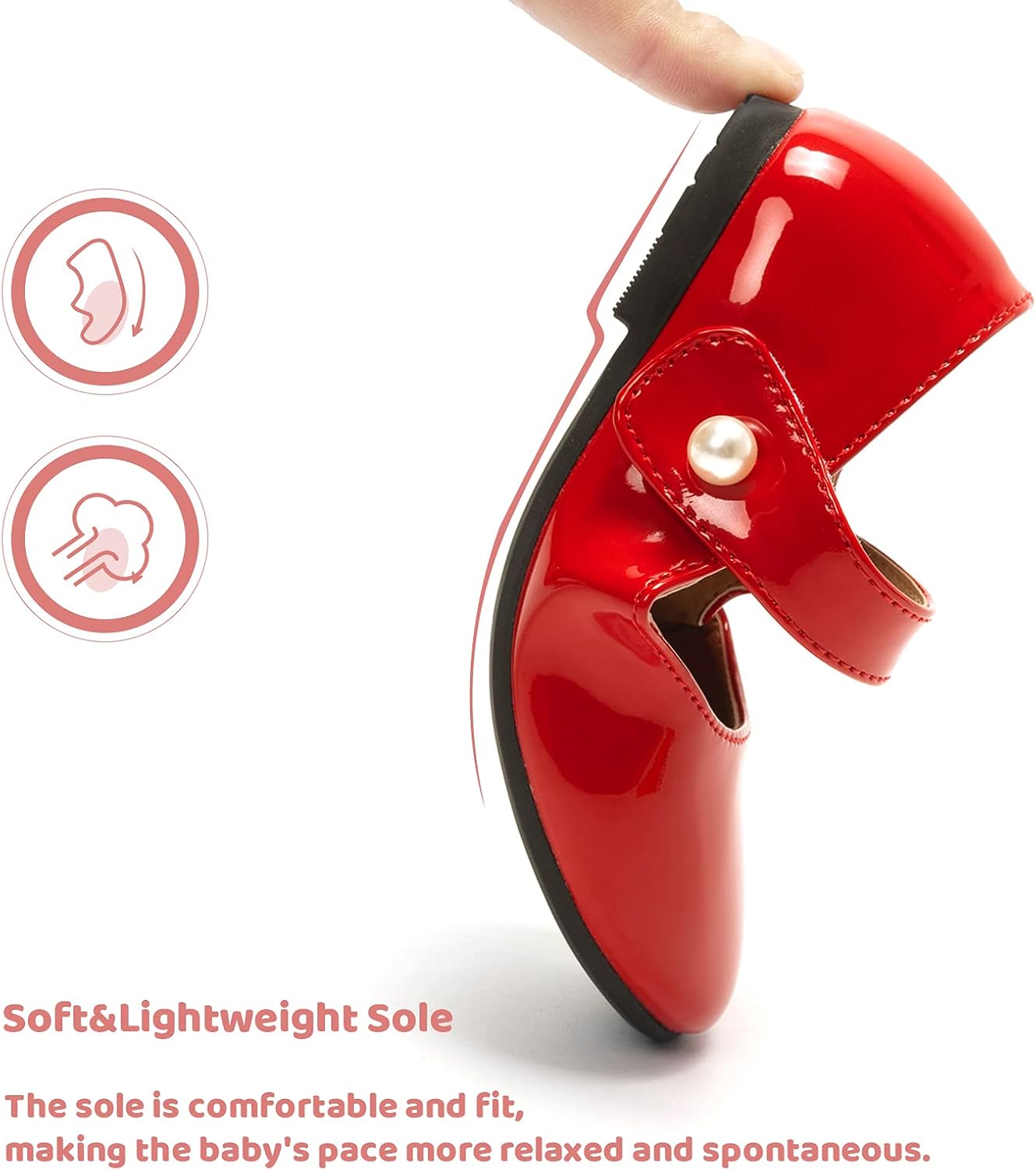 FUNKYMONKEY Toddler/Little Girl Mary Jane Dress Shoes Casual Slip on Ballet Flat - Image 4