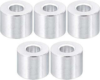 PATIKIL M5 Aluminum Spacer, 5 Pack 5.2mm ID x 12mm OD x 10mm L Metal Spacer Aluminum Round Plain Finish Spacer Screw Standoff for M5 Screw Bolts