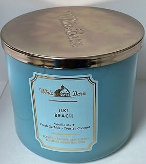Bath and Body Works, White Barn 3-Wick Candle w/Essential Oils - 14.5 oz - 2021 Core Scents! (Tiki Beach)