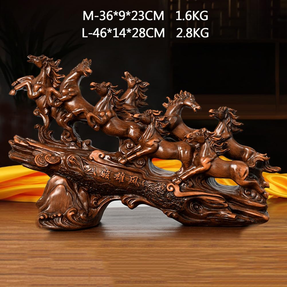Wystrój domu żywica Chiński zodiak Statua konia Feng Shui Figurka konia Rzeźba Bogactwo Dobrobyt Figurki Przedmioty kolekcjonerskie Dekoracja stołu na brelok do kluczy Biżuteria,M
