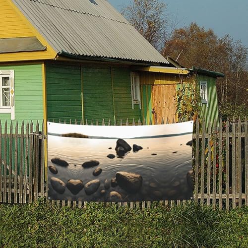MINDBBDFJ Zen Stone Print Banners And Signs For Outdoor/Indoor,Personalized Banner Customizable Parties Halloween Banner (180x90cm)4