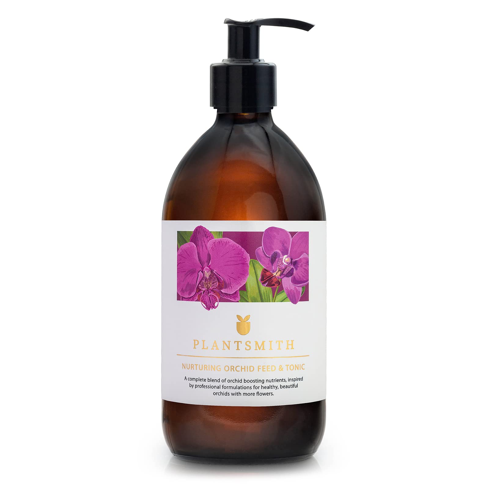 Plantsmith Nurturing Orchid Feed and Tonic, Nutrient Infused Blend, Premium Care for Beautiful Indoor Potted Orchid Plants & Flowers - 500ml Bottle