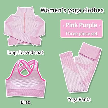 Dames Sportlegging met Sporttop – Fitness Set – Yoga & Workout Outfit – Roze - Brandstore