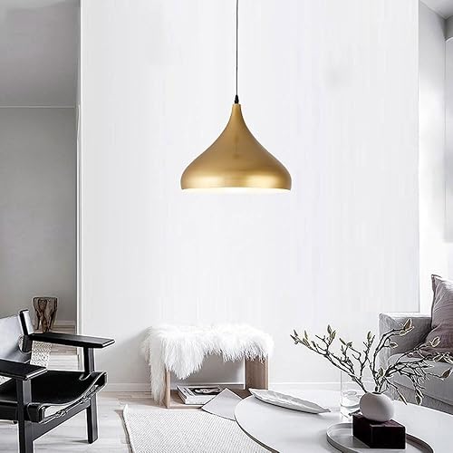 Miniatura 4 de Iluminación colgante de metal dorado de estilo industrial para isla de cocina, lámparas colgantes retro americanas para mesa de comedor, lámpara