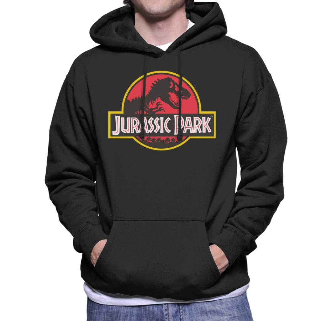 Jurassic Park Men's Black Classic Logo Hooded Sweatshirt