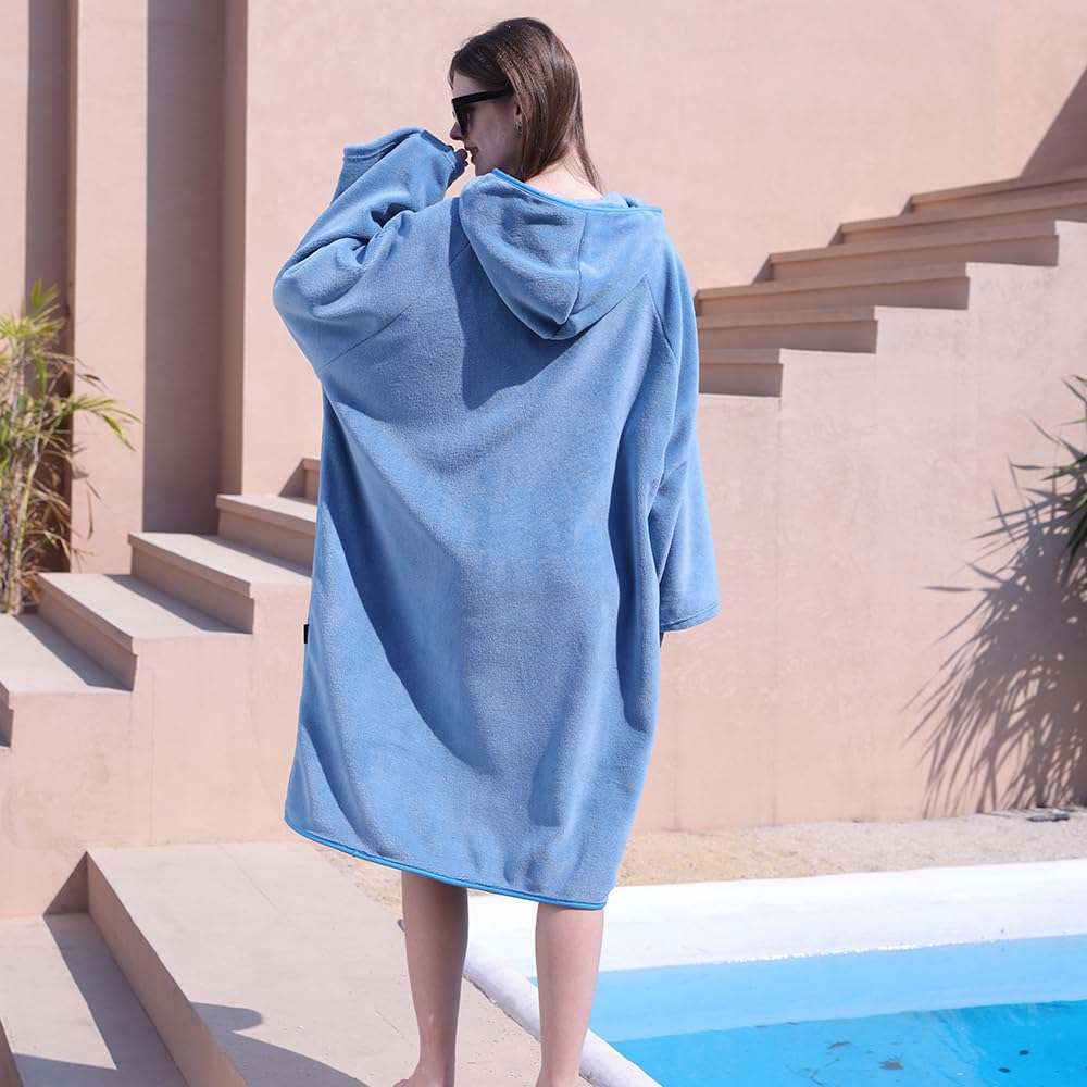 Amazon.com: Hiturbo Surf Poncho Zipper Towel Hoodie: Oversized