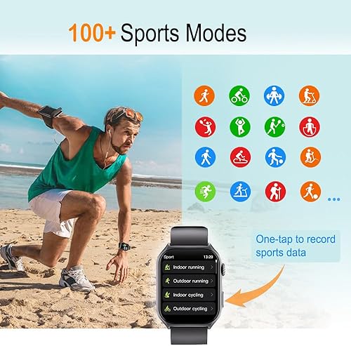 Miniatura 3 de Reloj inteligente con rastreador de actividad física (respuestahacer llamadas) con monitor de frecuencia cardíaca, contador de pasoscalorías,
