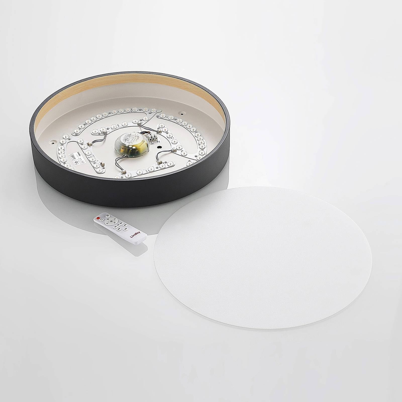 Lindby LED Deckenleuchte Todor dimmbar mit Leselampe (Modern) in Schwarz (1 flammig,) - Lampe Deckenlampe Wohnzimmerleuchte