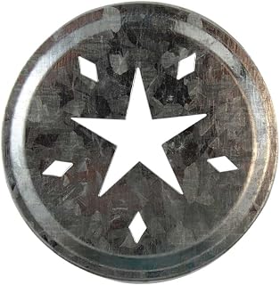 Star Cutout Galvanized Metal Lid Inserts for Mason, Ball, Canning Jars (10 Pack, Regular Mouth)