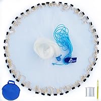 Vista 8 de Drasry Saltwater Fishing Cast Net for Bait 3/8 1/4 or 1/2 with Heavy Sinkers Fish Trap Throw Net. Size 3ft/4ft/5ft/6ft/7ft/8ft/9ft/10ft Radius