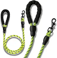 Guia De Passeio Para Cães WALKDOG Estilo Corda Reforçada E Resistente Alça Acolchoada E Mosquetão 1.2M KOALAECOM® (Verde Limão)