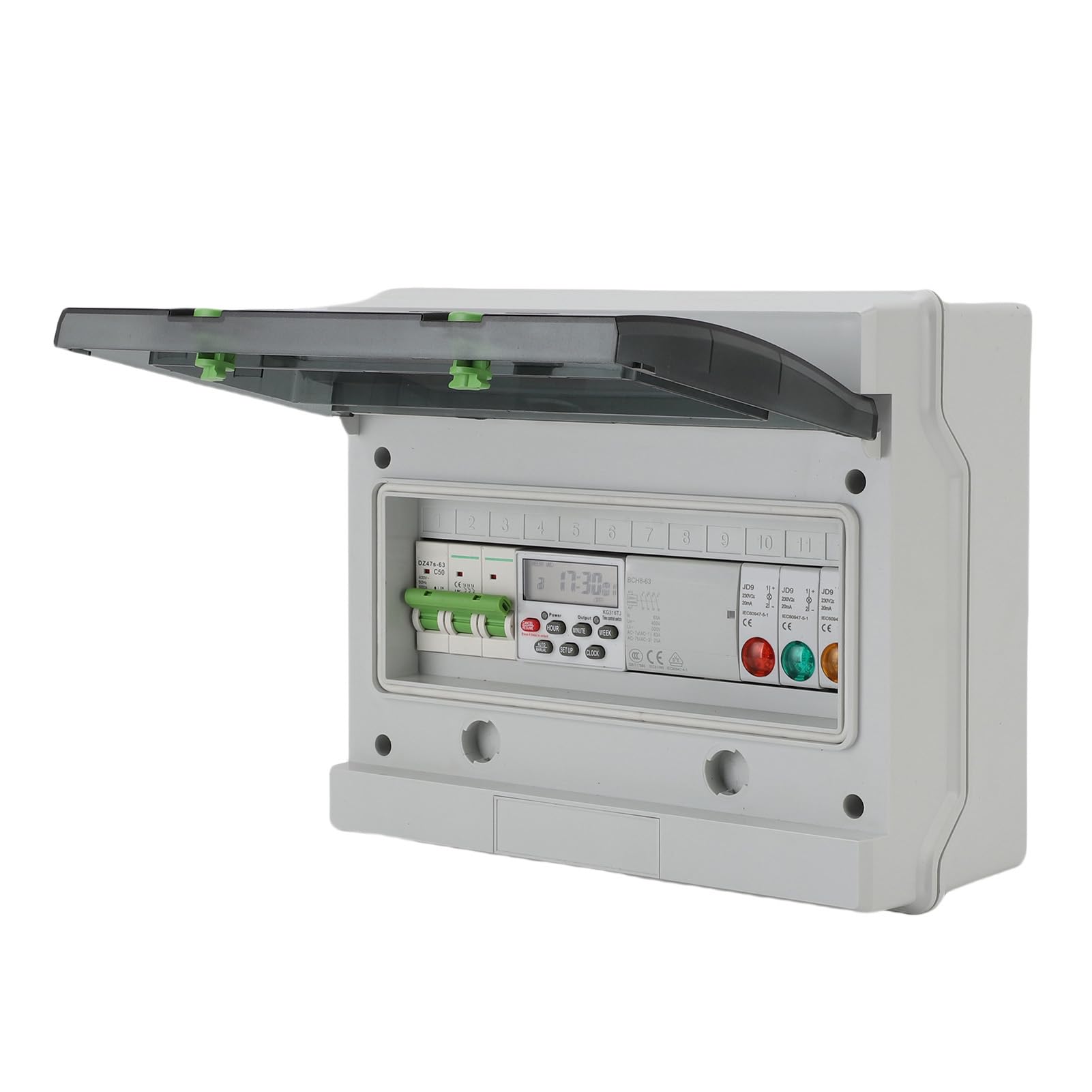 7-Day Digital Timer Switch 380V, IP65 Programmable Outdoor Timer for Pool Pump & Lighting, 16 On/Off Settings, Automatic Digital Time Switch