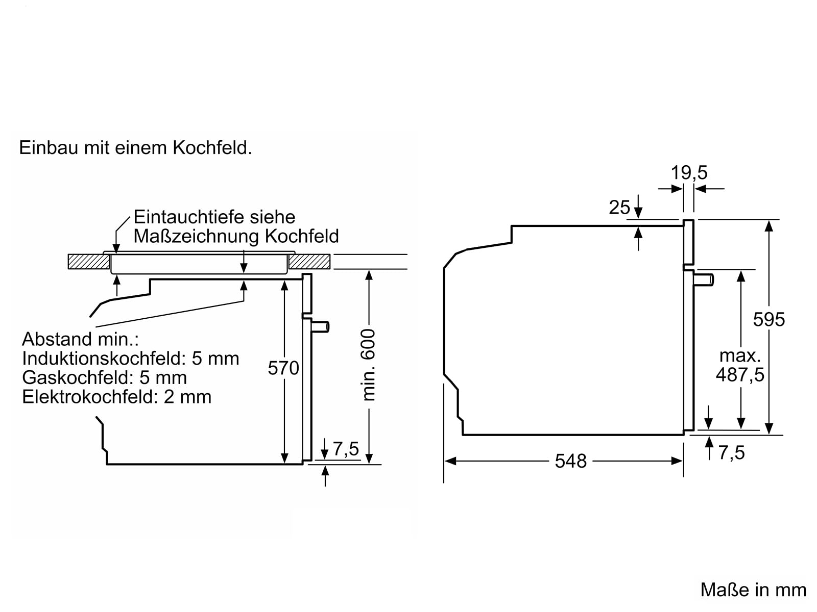 Constructa CX5HS606 Einbauherd Set CH3M00052 Glaskeramikkochfeld CM323052