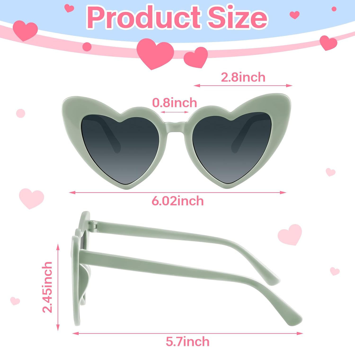 6/12/24/48 Pack Heart Sunglasses Vintage Heart Shaped Glasses Bulk Bachelorette Sunglasses for Women Wedding Party - Image 2