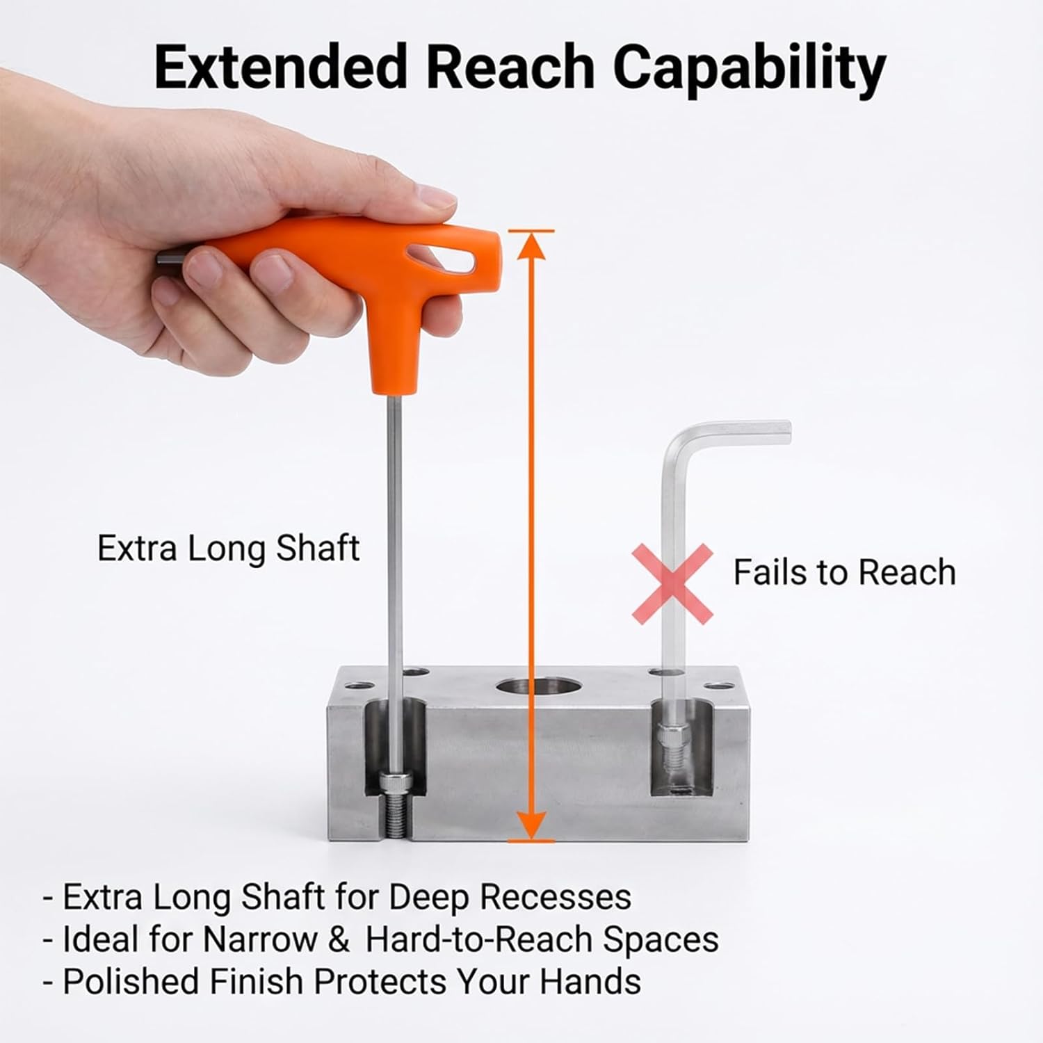 4mm Allen Wrench, Heavy Duty Hex Key Tool with T-Handle Grip and Long Arm, High Torque, Perfect for Tight Spaces, Home Improvement, Bicycle Repair, And Furniture Assembly