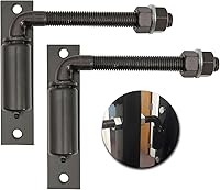 Annrybor 2-Pack Heavy-Duty Steel J-Bolt Hinges with Plate for Gates & Doors, Black 3/4" Welded Ball Bearing