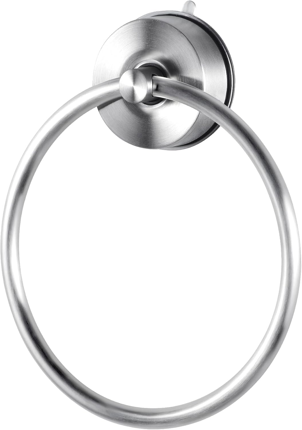 YOHOM Suction Cup Towel Ring Hand Towel Holder for Bathroom Vacuum Suction Washcloth Holder Dish Towel Hanger for Shower Wall No Drill Stainless Steel Brushed Finish, 1 PCS