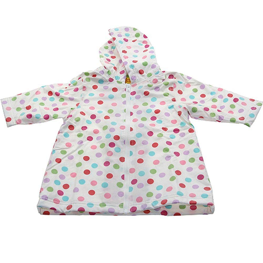 Girls Outerwear White Polka Dot Unlined Raincoat 12M-8