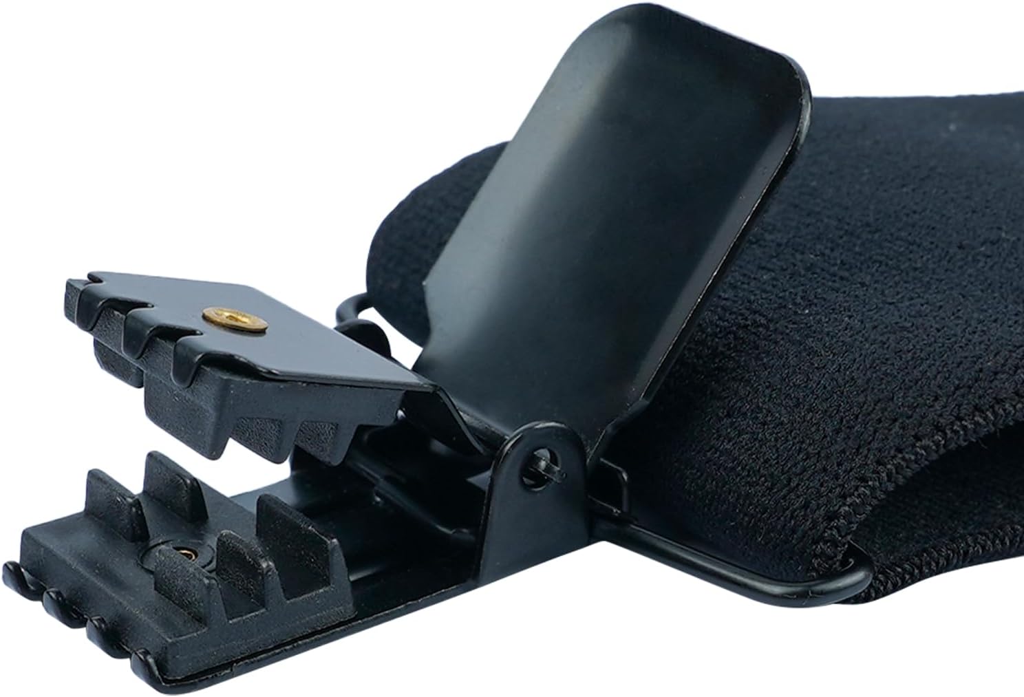 MELOTOUGH 2 inch Suspender Clip Black Plated Heavy Duty Suspender Clip with Plastic Gripping Teeth