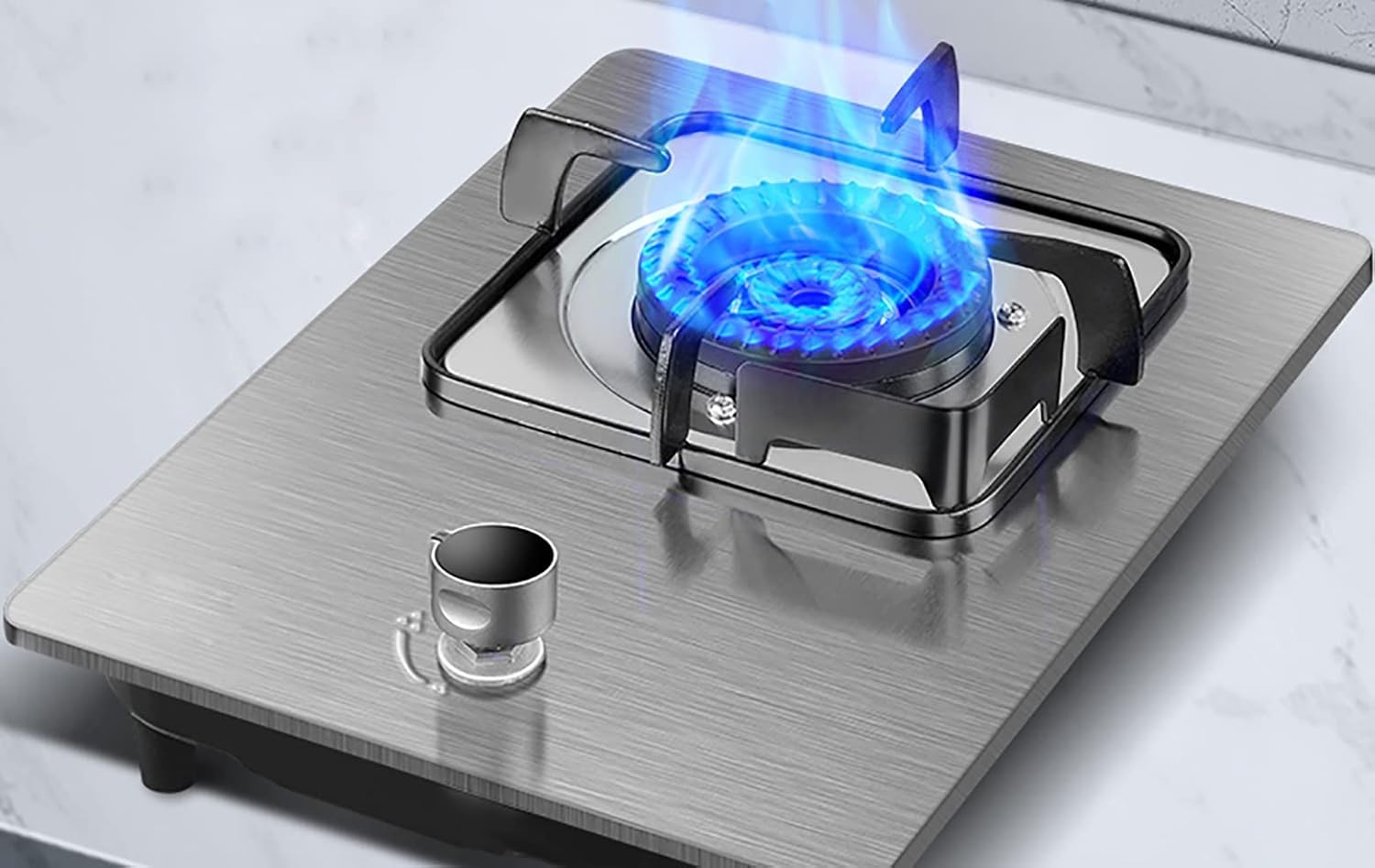Gas cooktop Desktop Burner Gas Cooker gas hob 33CM Gas Hob For Built-in Or Desktop，Natural Gas Stove, Liquefied Petroleum Gas Stove,1 Cast Iron Portable Hob Ring ， For Warming, Coo(F(5.2kw),LPG)