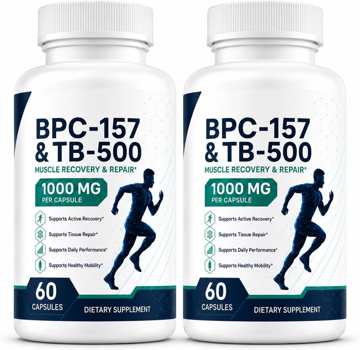 BPC 157 and TB500 Formulated for Men & Women -60 Ct 2 Bottles