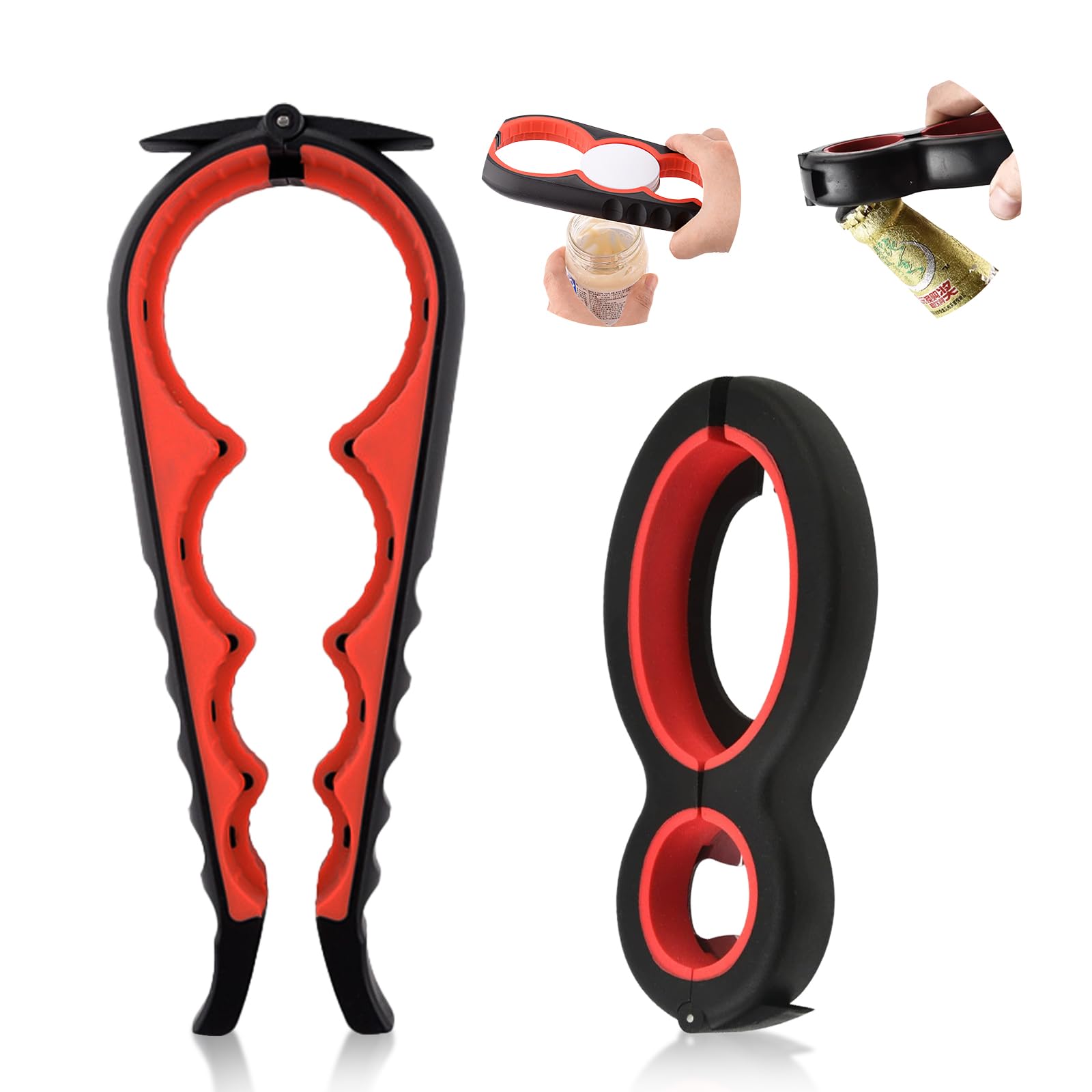 Jar Opener for Seniors with Arthritis - 5-in-1 & 6-in-1 Easy Twist Bottle Opener for Weak Hands & Elderly, Non-Slip Manual Can Opener for Jars/Bottle, Ideal Gift for Elderly Parents