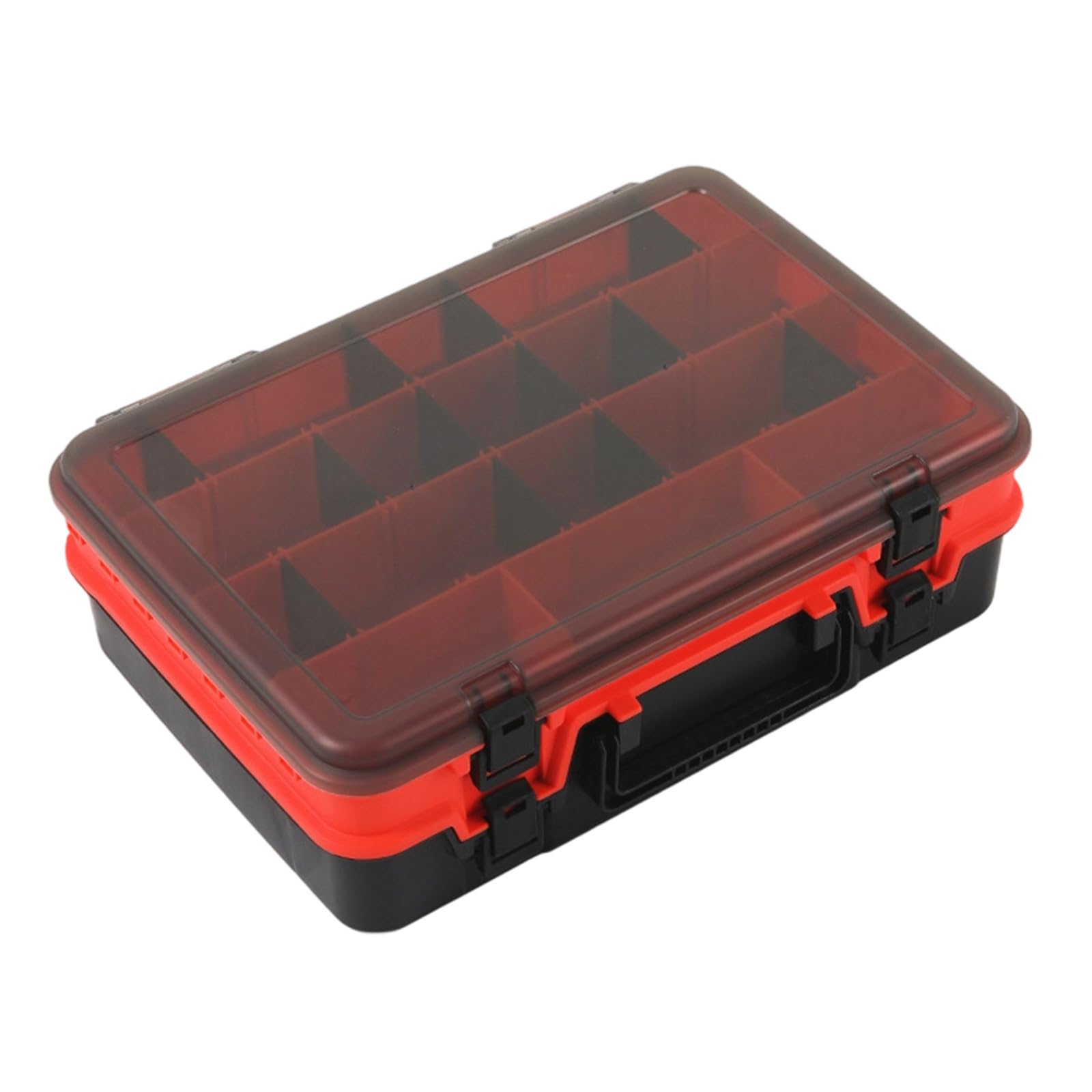 Caja de aparejos de pesca, almacenamiento de aparejos de pesca, estuche visible, doble capa, señuelos de pesca, cebos, gancho, contenedor, equipo de pescadores