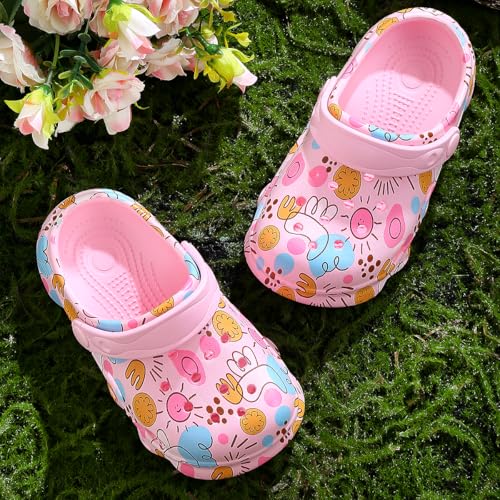 Image of Toddler Clogs for Girls Lightweight Kid Garden Clogs Breathable Slip-on Slides Sandals Slippers Children's Beach Water Shoes (taiy Fen, 28)
