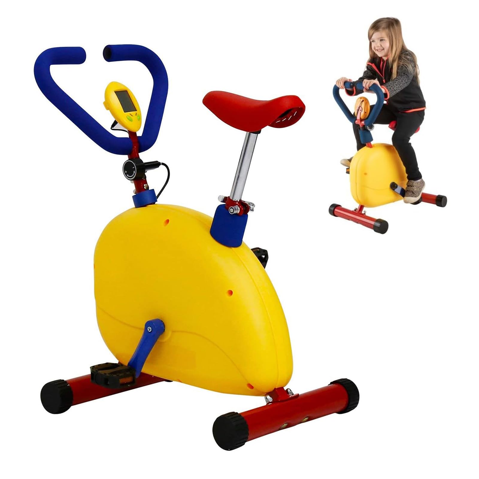 Stationary Kids Exercise Bikes Fitness Adjustable Seat Exercise Bike Equipment Treadmill for Boys Girls Age 3-12 Years Childrens Fitness Exercise Equipment,Exercise bike